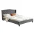 Artiss Queen Bed Frame with Wingback Tufted Headboard, Grey Linen Upholstery, Steel Frame, Fits Standard Queen Mattress