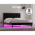 Artiss Bed Frame, PVC Leather, Double Size, Black, 195x139x98 cm, LED Lights, USB Ports, Modern Design