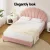 Artiss ROSY Double Bed Frame with Pink Velvet Scallop Bedhead - Elegant Wood Base, Easy Assembly, 1-Year Warranty