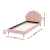 Artiss ROSY King Single Bed Frame - Pink Velvet Scallop Bedhead, Wood Frame, Easy Assembly, 1-Year Warranty