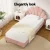 Artiss ROSY King Single Bed Frame - Pink Velvet Scallop Bedhead, Wood Frame, Easy Assembly, 1-Year Warranty