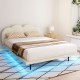 Artiss Sasa Bed Frame Queen Size Boucle Beige, Wooden Slats, Upholstered Headboard, LED Lights, 300KG Capacity