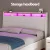 Artiss Sunset Double Bed Frame Gas Lift Storage White PVC Leather with LED Headboard, 16 Colours, 300kg Capacity