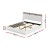 Artiss King Bed Frame Gas Lift Storage White PVC Leather with LED Headboard, 16 Colours, Wooden Slats, Sunset Series