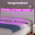 Artiss King Bed Frame Gas Lift Storage White PVC Leather with LED Headboard, 16 Colours, Wooden Slats, Sunset Series