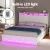 Artiss Queen Bed Frame White PVC Leather Gas Lift Storage with Headboard and LED Lights, 16 Colours, Modern Platform