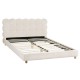 Artiss Cloud Double Bed Frame White Bouclé Upholstery, Sturdy Wood and Metal Platform Base, Fits Double Mattress