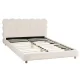 Artiss Queen Bed Frame Cloud Headboard Bouclé Fabric Upholstery, Wood and Metal Platform Base, White, 300KG