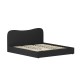 Artiss DARA King Size Bed Frame Boucle Upholstered, Padded Headboard, Pine Wood Slats, Sturdy Metal Connectors, Black