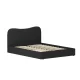 Artiss DARA Queen Size Bed Frame Boucle Upholstered, Wooden Slat Support, Padded Headboard, Black, 300KG Capacity
