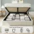 Artiss Double Bed Frame with Gaslift Storage, Bouclé Upholstered, Pine Wood Platform, Beige White, 300kg Capacity