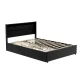 Artiss Dunn Double Size Bed Frame with LED, 4 Drawers, Black PU Leather, Foam Padding, Wooden Slat Support, 16 Colours
