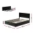 Artiss Dunn Double Size Bed Frame with LED, 4 Drawers, Black PU Leather, Foam Padding, Wooden Slat Support, 16 Colours