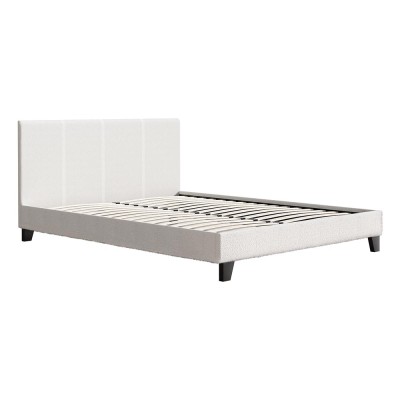 Artiss Neo Queen Bed Frame - Premium Boucle Fabric, Textured Headboard, Sturdy Design, Easy Assembly, 1-Year Warranty