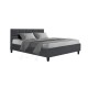 Artiss Bed Frame, Faux Linen, Queen Size, Charcoal, 215x160x86.5cm, Modern Design, Easy Assembly, Sturdy Construction