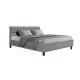 Artiss Queen Bed Frame, Faux Linen Fabric, Grey, 215x160x86.5cm, Modern Design, Durable & Easy Assembly