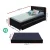 Artiss Fripp King Single Size Trundle Daybed - Black PVC Leather, Space-Saving Design with Foam-Padded Headboard