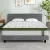 Artiss BedStory King Bed Frame Set with Medium-Firm Hybrid Mattress - Faux Linen Grey, Solid Wood & Motion Isolation
