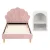 Artiss ROSY King Single Bed Frame & Bedside Table Set - Pink Velvet Scallop Headboard, Wood Frame, E1 MDF Storage
