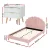 Artiss Pink Velvet Double Bed Frame with Scallop Headboard & White 2-Drawer Bedside Table, 204x144x105cm Artiss Pink Velvet Double Bed Frame with Scallop Headboard & White 2-Drawer Bedside Table, 204x144x105cm