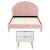 Artiss Pink Velvet Double Bed Frame with Scallop Headboard & White 2-Drawer Bedside Table, 204x144x105cm Artiss Pink Velvet Double Bed Frame with Scallop Headboard & White 2-Drawer Bedside Table, 204x144x105cm