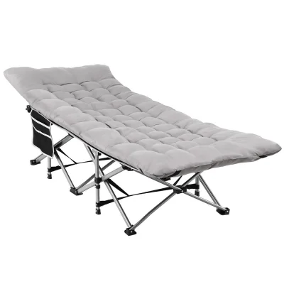 Artiss Heavy Duty Folding Bed with Removable Mattress, Metal Frame, 185CM, Grey - Portable & Compact Sleeping Solution