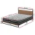 Artiss Dane Double Size Metal Bed Frame with Wood Accents and Pocket Spring Mattress, Industrial Platform Design