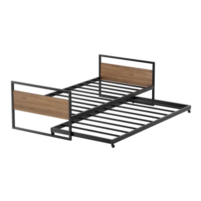Artiss DEAN Metal Trundle Daybed - Single Size, Industrial Style, Black, Rust-Resistant, Easy Assembly, 1-Year Warranty Artiss DEAN Metal Trundle Daybed - Single Size, Industrial Style, Black, Rust-Resistant, Easy Assembly, 1-Year Warranty