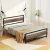 Artiss DREW Double Size Bed Frame Black Metal Base with MDF Headboard, Heavy Duty Mattress Platform, Storage Space