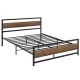 Artiss DREW Queen Size Bed Frame Metal Platform Base with MDF Headboard, Black, Heavy Duty, Storage Space