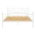 Artiss GROA Queen Size Bed Frame Metal Provincial Style, Powder-Coated Steel, Wooden Slats, Storage Space, White