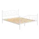 Artiss GROA Queen Size Bed Frame Metal Provincial Style, Powder-Coated Steel, Wooden Slats, Storage Space, White