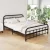 Artiss Leo Double Bed Frame - Black Metal, Country Style, Powder-Coated Steel, Ample Storage, 300kg Capacity