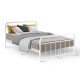 Artiss Leo Metal Bed Frame Double - White, Powder-Coated Steel, Strong Support, Ample Under-Bed Storage, Easy Assembly Artiss Leo Metal Bed Frame Double - White, Powder-Coated Steel, Strong Support, Ample Under-Bed Storage, Easy Assembly