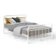 Artiss Leo Metal Bed Frame Double - White, Powder-Coated Steel, Strong Support, Ample Under-Bed Storage, Easy Assembly