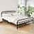 Artiss Leo Queen Bed Frame - Black Powder-Coated Steel, Country-Style Design, Strong Support, Ample Underbed Storage
