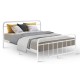Artiss Leo Queen Bed Frame - White Powder-Coated Steel, Country-Style Design, Strong Support, Ample Under-Bed Storage