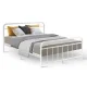 Artiss Leo Queen Bed Frame - White Powder-Coated Steel, Country-Style Design, Strong Support, Ample Under-Bed Storage