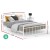 Artiss Leo Queen Bed Frame - White Powder-Coated Steel, Country-Style Design, Strong Support, Ample Under-Bed Storage