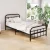 Artiss Leo Metal Bed Frame - Single Size, Black Steel, Country Style, Powder-Coated Finish, with Underbed Storage