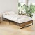 Artiss Oslo King Single Metal Bed Frame - Industrial Design, Steel & MDF Build, Black & Wood Finish, 150kg Capacity