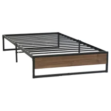 Artiss Oslo Single Bed Frame - Industrial Metal & Wood Design, Sturdy Steel Build, Fits Standard Mattress