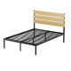 Artiss PAULA Bed Frame Double Size - Black Metal, MDF Headboard, Rust-Resistant, 300kg Capacity, Easy Assembly, Storage Space