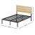 Artiss PAULA Bed Frame Double Size - Black Metal, MDF Headboard, Rust-Resistant, 300kg Capacity, Easy Assembly, Storage Space