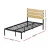 Artiss PAULA King Single Bed Frame - Rustic Metal Base with MDF Headboard, Reinforced Slats, 150KG Capacity, Black