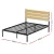 Artiss PAULA Queen Size Bed Frame - Rustic Black Metal Base with MDF Headboard, Powder-Coated, 300kg Capacity