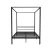 Artiss Double Bed Frame, Metal, Black, 199x143x183cm, Canopy Four-Poster Design, Modern Minimalist Style