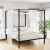 Artiss Double Bed Frame, Metal, Black, 199x143x183cm, Canopy Four-Poster Design, Modern Minimalist Style