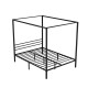 Artiss Queen Size Bed Frame, Metal, Black, 212x159x183cm, Four-Poster Canopy, Modern Design, Durable & Stylish