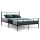 Artiss SOL Double Metal Bed Frame, Black, Powder-Coated Steel, Sturdy Support, Underbed Storage, 198x142x88cm